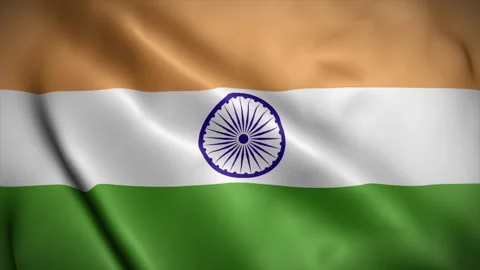 India flag background realistic waving in the wind, 4K video (Loop) Stock Footage 247520362