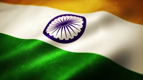 India Flag Background Waving Seamless Looping Stock Footage 146611080
