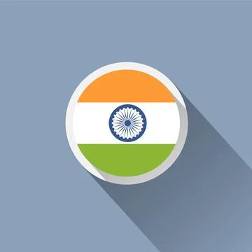 India Flag Button Icon Stock Illustration