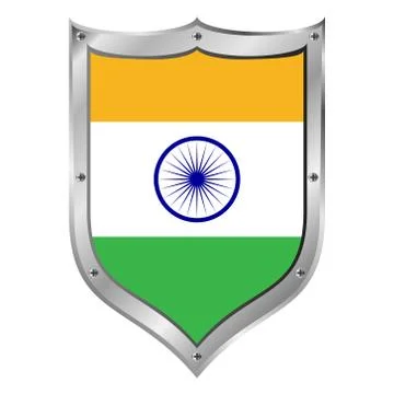India flag button. Stock Illustration