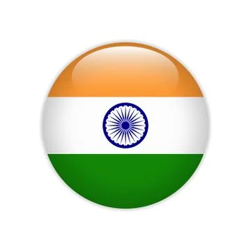 India flag on button Illustrazione stock