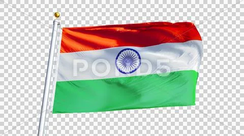 India flag, close up, isolated with alpha channel Stock Photos
