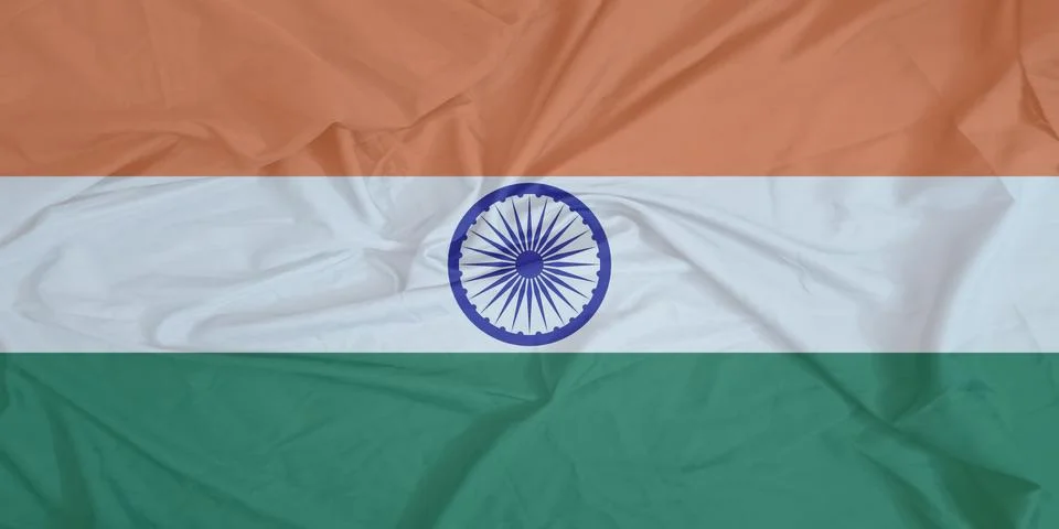 India Flag cloth fluttering in the air Stock Photos