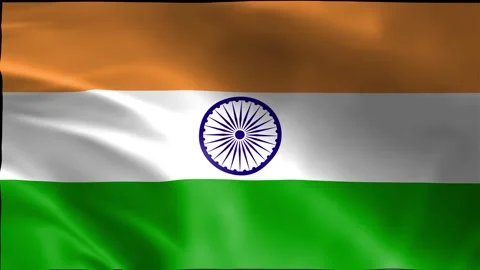 India flag cloth waving in wind animation isolated on black background Stock Footage 322116147
