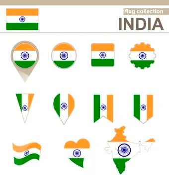 India Flag Collection Stock Illustration