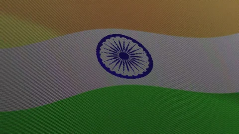 India Flag Digital Particle Waving Seamless Loop Animation on Black Backgroun 库存影片 339302716