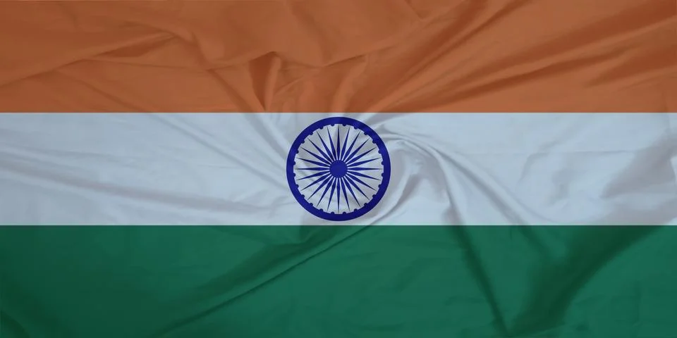 India Flag fabric rippling in the wind Stock Photos