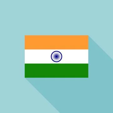 India flag , flat design vector with official proportion Stock Illustration