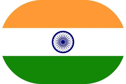 India flag in flat oval design Illustrazione stock