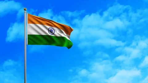 India flag flowing in the wind Illustration