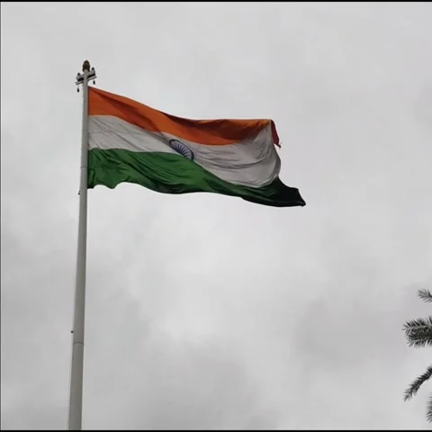 India flag flying high at Connaught Place with pride with plain white backg.. Stock Footage 329769640