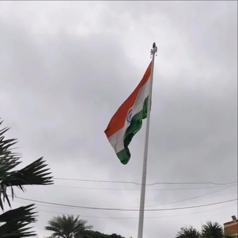 India flag flying high at Connaught Place with pride with plain white backg.. Stock Footage 341561553