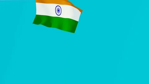 India flag green screen animation Stock Footage 260774052