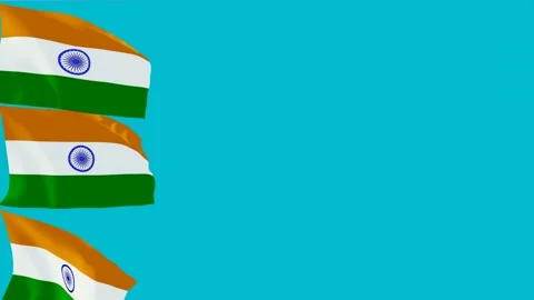 India flag green screen video Stock Footage 260773852