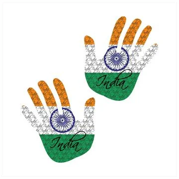 India Flag hand vector 库存插图
