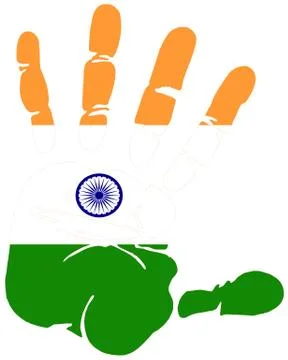 India flag handprint impression Stock Illustration