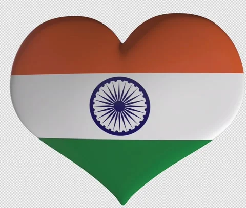 India Flag Heart Turning Vídeos de archivo 143617656