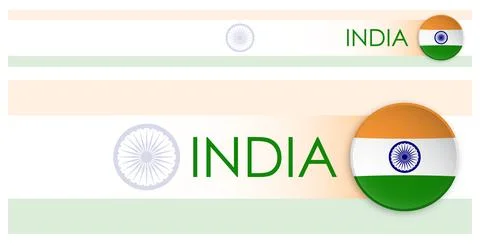 India flag horizontal web banner in modern Illustrazione stock