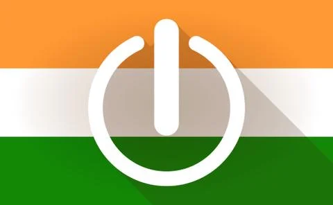 India flag icon with an off button Illustrazione stock