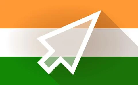 India flag icon with a cursor Illustrazione stock
