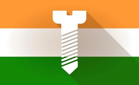 India flag icon with a screw Stock Illustration