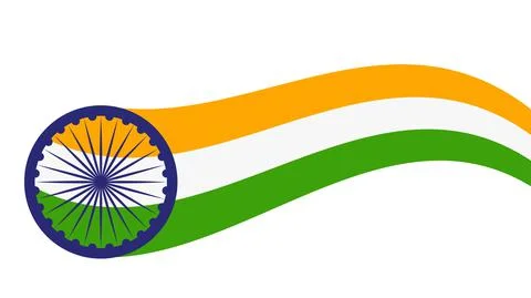 India flag isolated on white vector illustration Stock Illustration