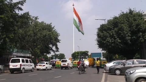India flag long shot Stockbeeldmateriaal 96253715