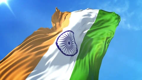 India Flag Low Angle View Stock-Footage 295695593