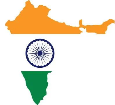 India flag map with flag inside Stock Illustration