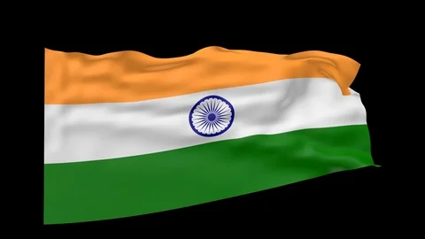 india flag over black background 3d anim... | Stock Video | Pond5