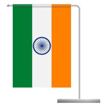 India flag on pole icon Stock Illustration
