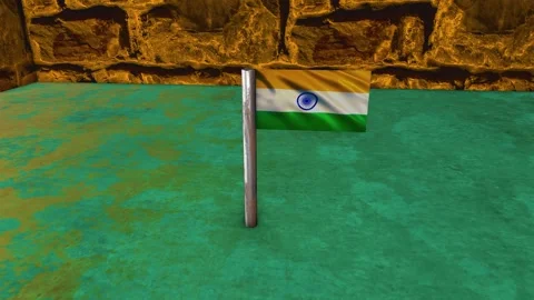 India Flag Post - Orbiting Shot Stock Footage 270537279