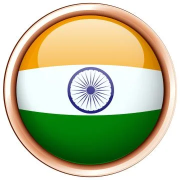 India flag on round frame Stock-Illustration