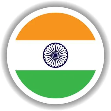 India flag round shape Stock Illustration