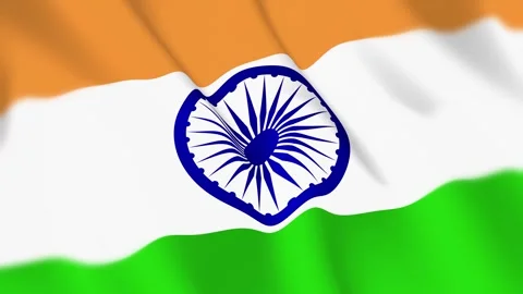 India Flag Seamless Loop 4k 60fps on Sky Background Stock Footage 340352956