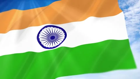 India Flag Seamless Loop 4k 60fps on Sky Background Stock Footage 341674027