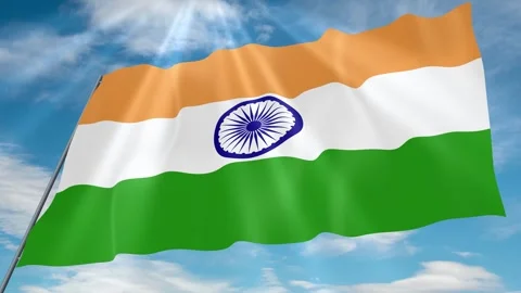 India Flag Seamless Loop 4k 60fps on Sky Background Stock Footage 341757962