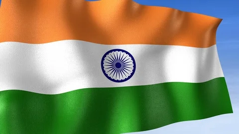 India Flag - Set of 3 Angles with Masks [3WaveSeries] Stock Footage 103330398
