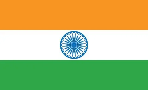 India flag. Simple vector. National flag of India Stock Illustration