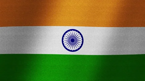 India flag. Slow flutter of the canvas. Fluctuation of the fabric. Stock Footage 145168769