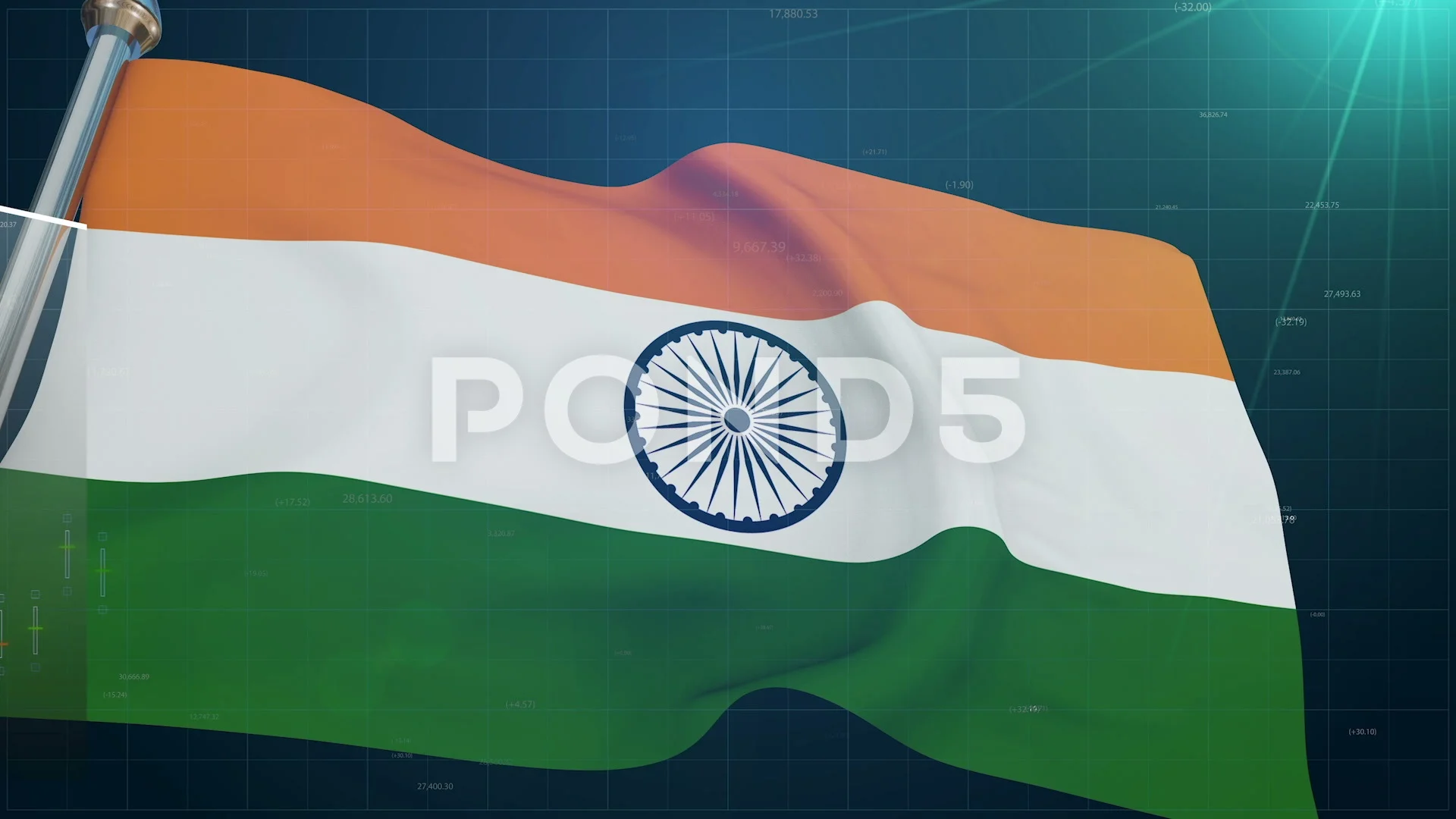 India flag on stock market background, t... | Stock Video | Pond5