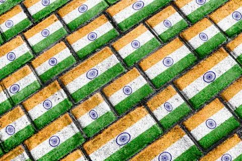 India Flag Urban Grunge Pattern Stock Illustration