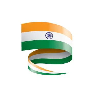 India flag, vector illustration on a white background Stock Illustration