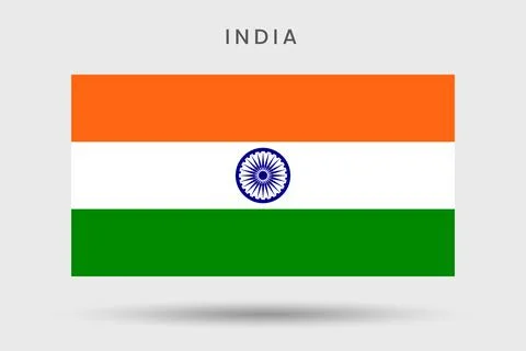 India flag vector illustration on a white background. Stock Illustration