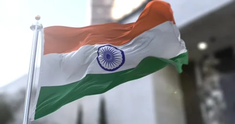 India-flag-waving-4k-60fps Stock Footage 330654768
