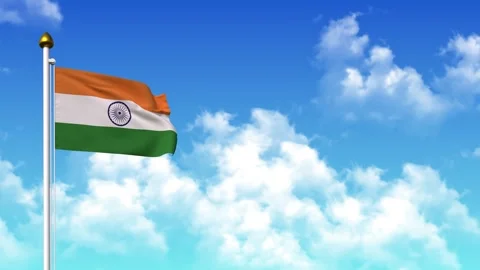 INDIA Flag Waving with Alpha Channel Stock Video Pond5