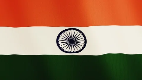 India flag waving animation. Full Screen. Symbol of the country. Stock Footage 89554465