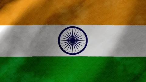India flag waving background with real fabric texture Stock Footage 291600376