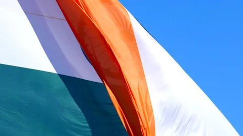 India flag waving close up 4k Stock-Footage 95980548