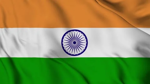 India flag waving continuously in the wind. National flag of India isolated Stock Footage 248790791